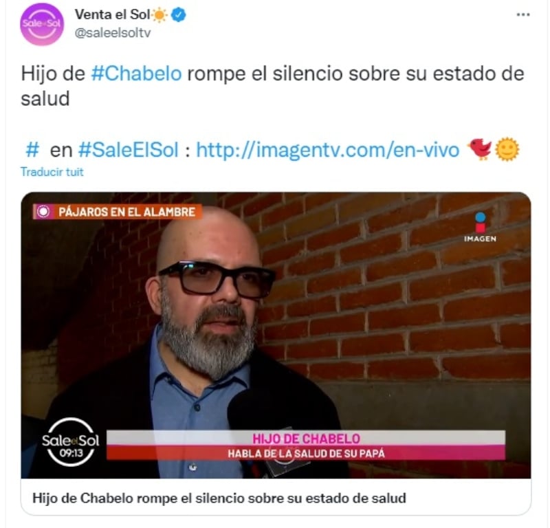 Hijo Chabelo rompe silencio: ¿Se encuentra mal?