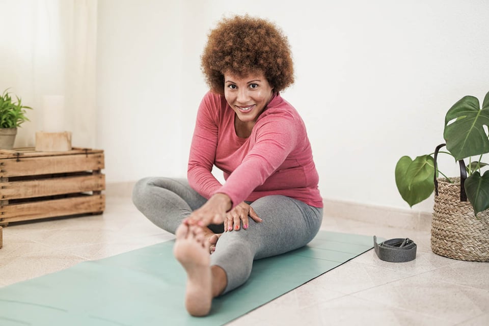 estiramiento, ejercicio, salud, yoga, mujer