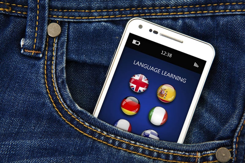 aplicación de aprendizaje de idiomas, teléfono inteligente