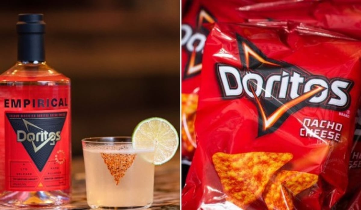 Doritos Nacho Cheese liquor, liqueur, alcoholic drink, celebration, MundoNOW / Doritos Nacho Cheese liquor, licor, bebida alcohólica, celebración, MundoNOW