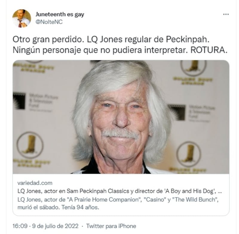 Muere el querido actor LQ Jones