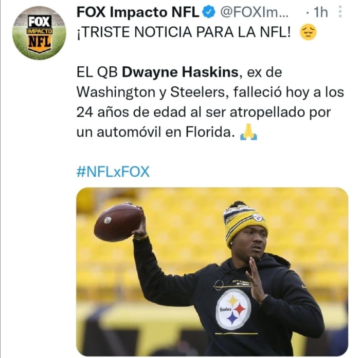 NFL Steelers player dies