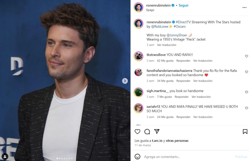 Ronen Rubinstein bisexual, interview, statement, Variety, MundoNOW
