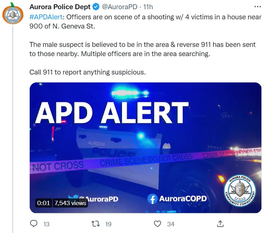 Aurora shooting dead