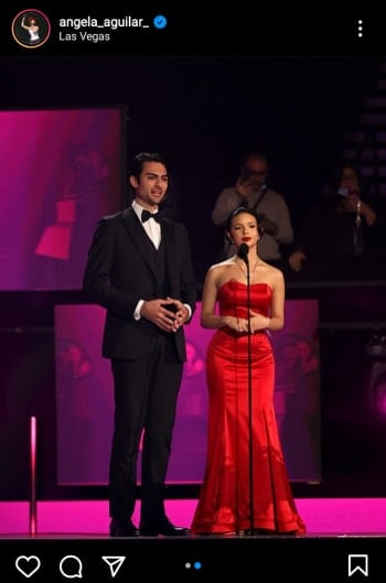 Angela Aguilar red dress