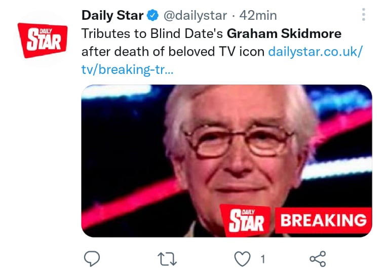 Broadcaster Graham Skidmore dies