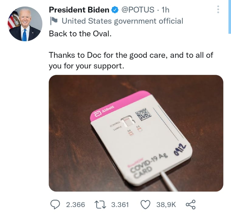 Biden recovers Covid