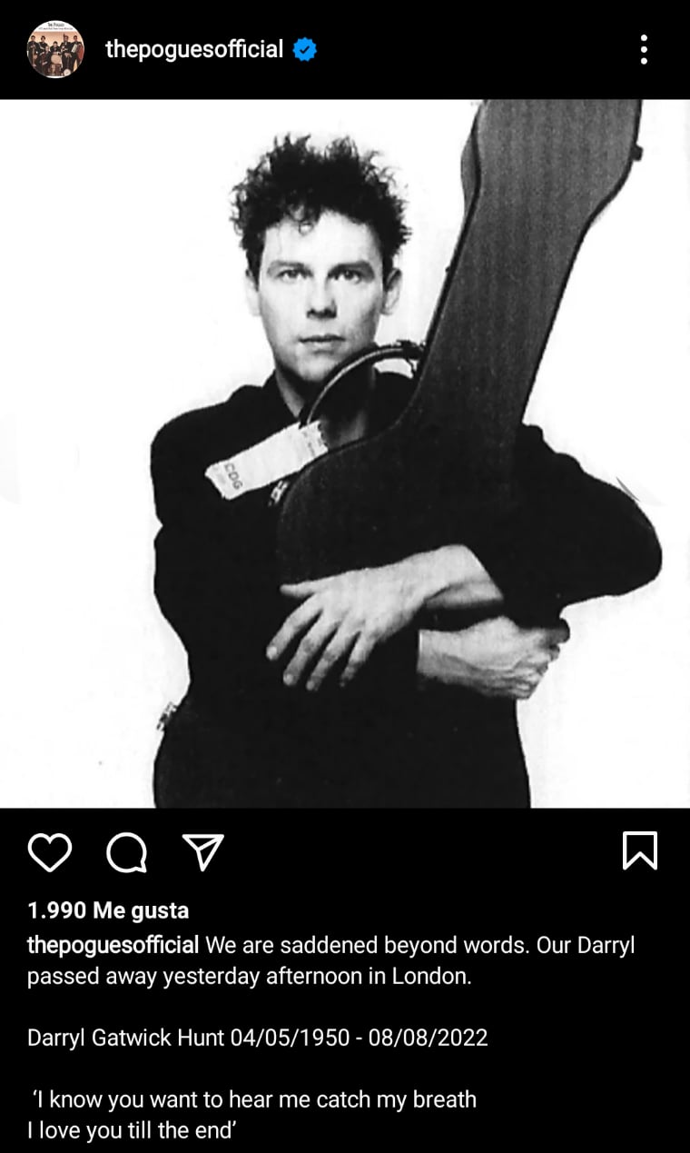 Muere músico Darryl Hunt.