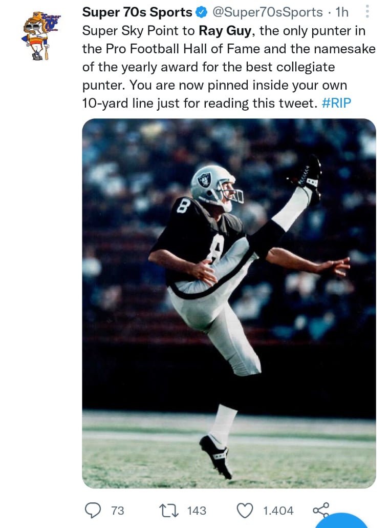 Ray Guy NFL dies
