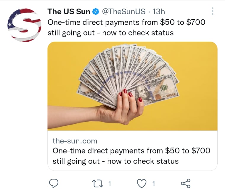 Direct checks in the US