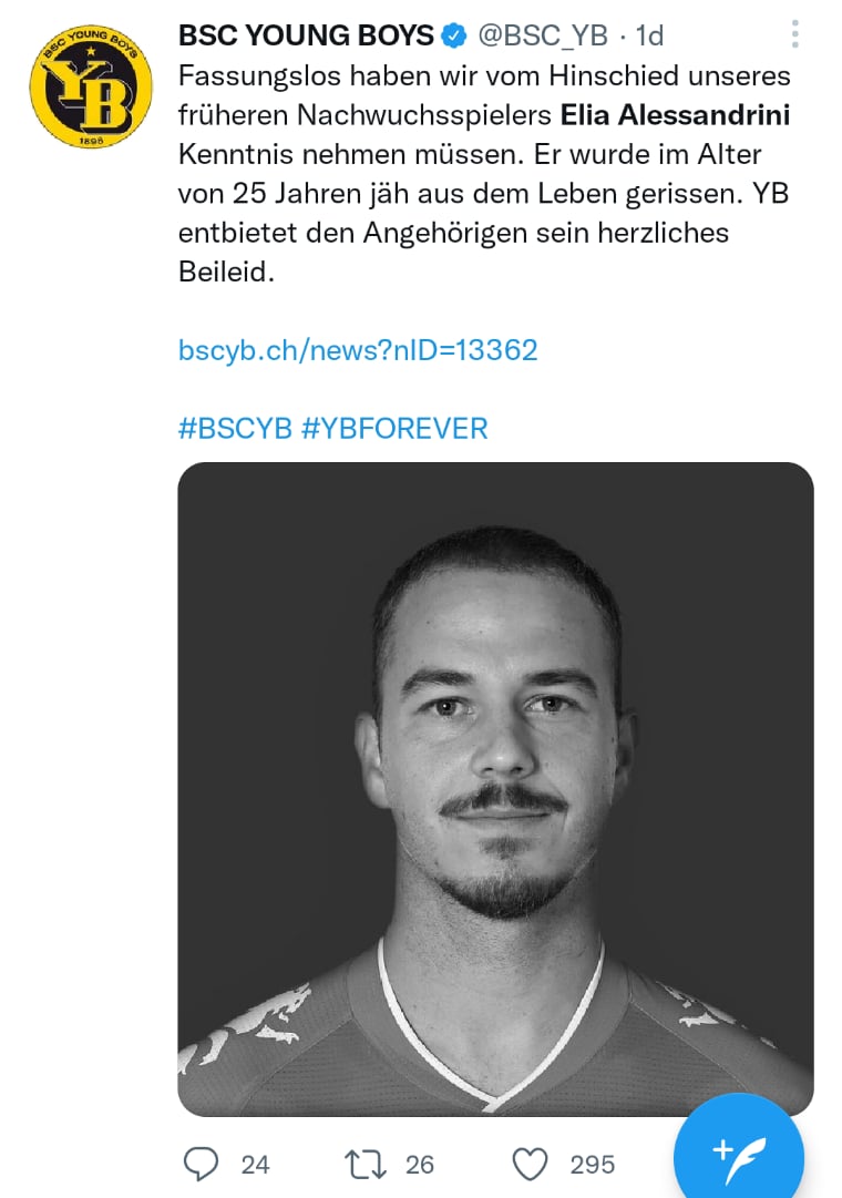 Las condolencias para el futbolista se hacen presentes