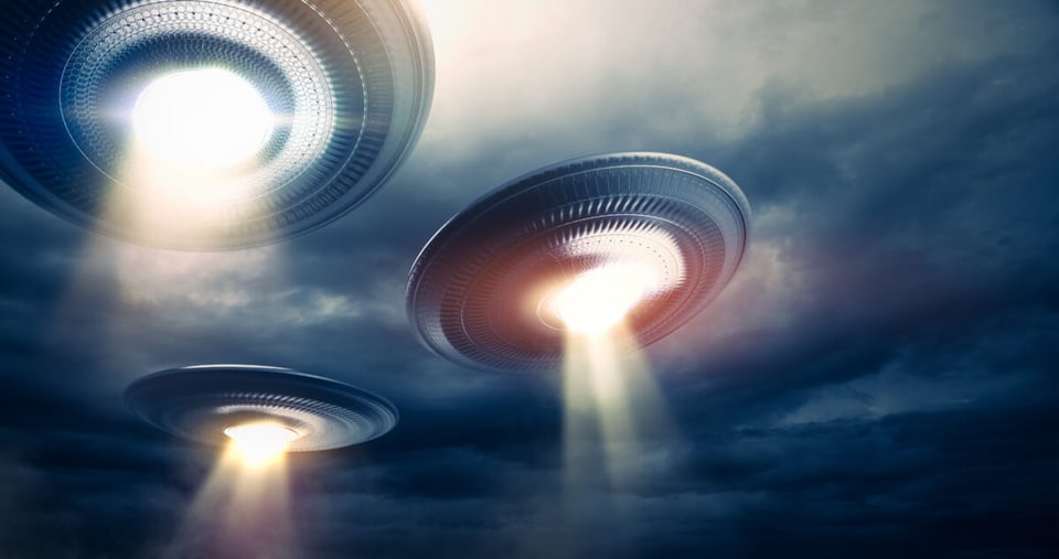 Three UFOs flying