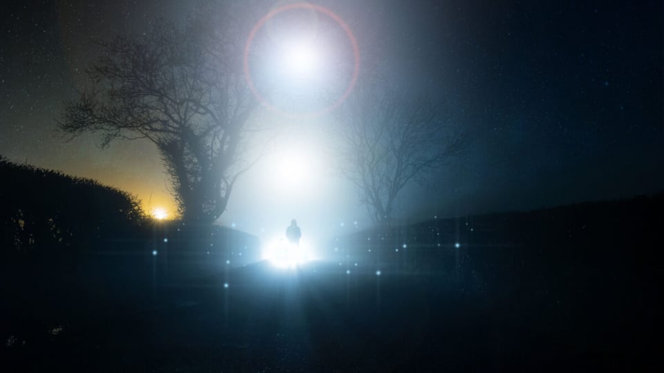 UFO light kidnapping a man