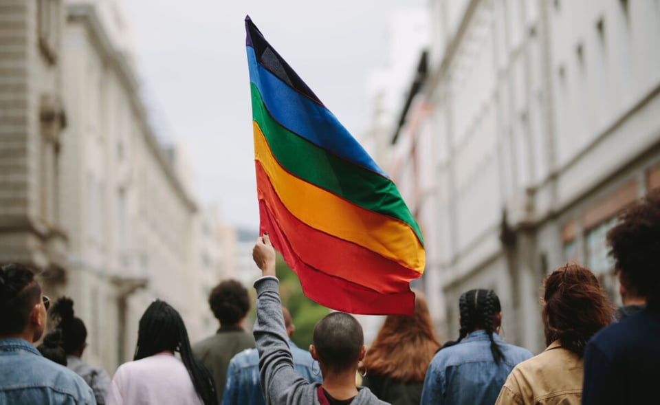 Gay, flag, LGBTQ+, parade, celebration