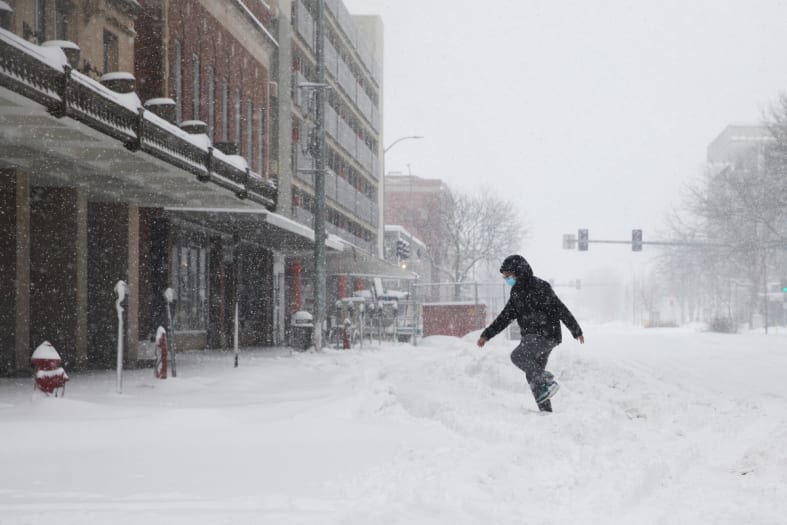 USA snow storms winter season