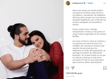 Talk about the alleged defamation against him; Maite Perroni announces her relationship with Andrés Tovar but it goes wrong for her 'past'