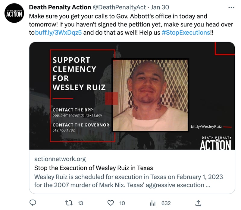 Wesley Ruiz pena muerte