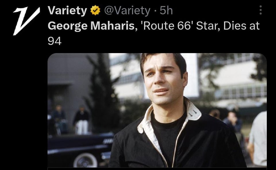 Muere George Maharis, actor de Ruta 66