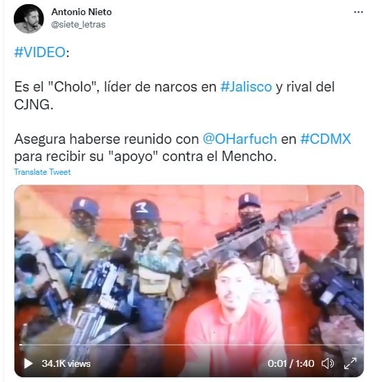 El Cholo claimed a massacre and other crimes in the video