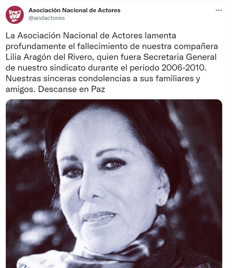 Lilia Aragón causes death: The ANDA statement