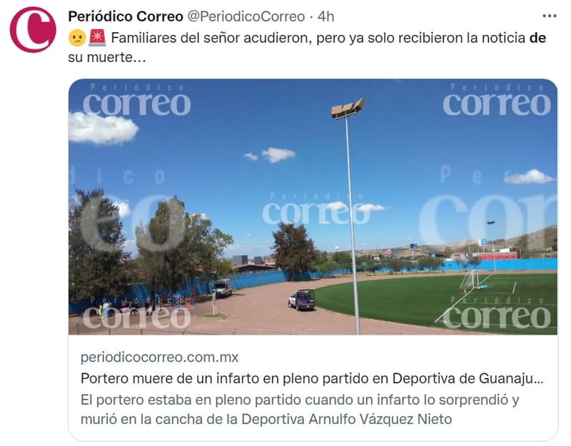 Goalkeeper dies heart attack match