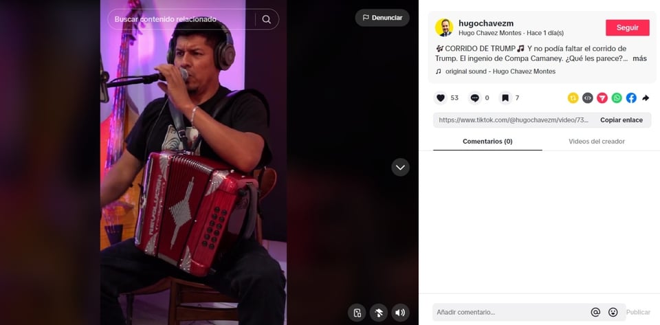 corrido Trump, Donald Trump, redes sociales, TikTok, MundoNOW