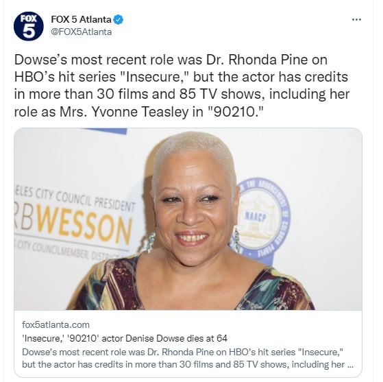 Las series y películas donde actuó Denise Dowse