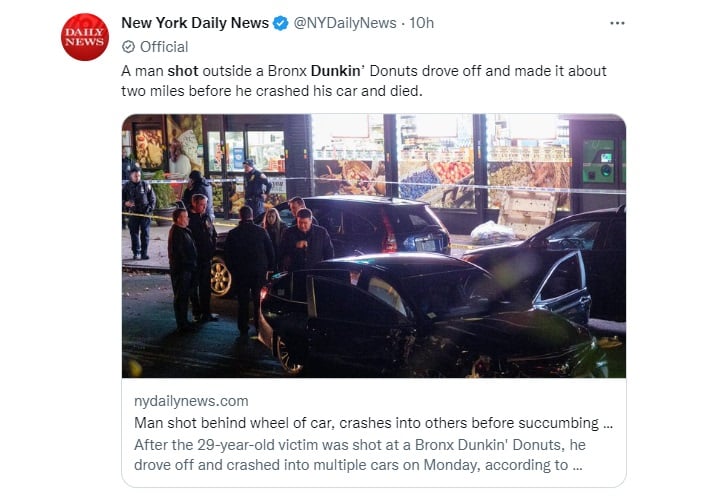 Shooting outside Dunkin' Donuts in broad daylight leaves one dead
