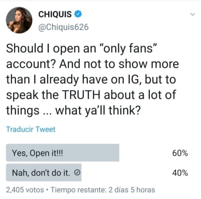 Chiquis Rivera asks his followers if they open an account only fans