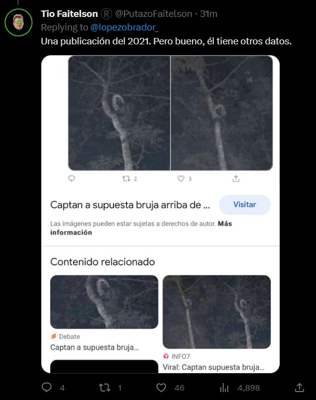 The photo of the creature shared by AMLO is false