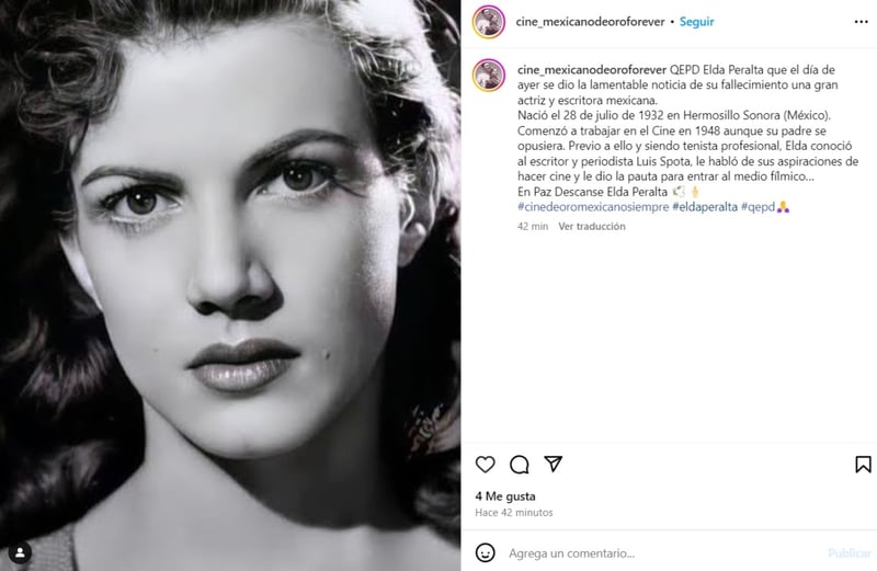 actriz Elda Peralta, filmografía, Hermosillo Sonora, películas, MundoNOW