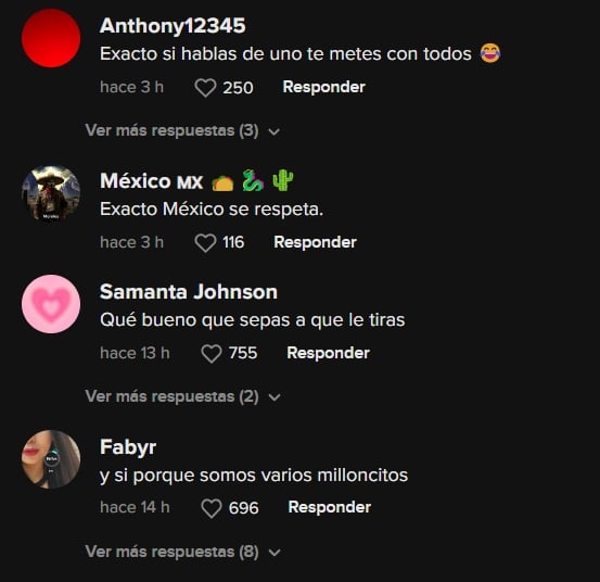 Usuarios mexicanos se defienden en comentarios