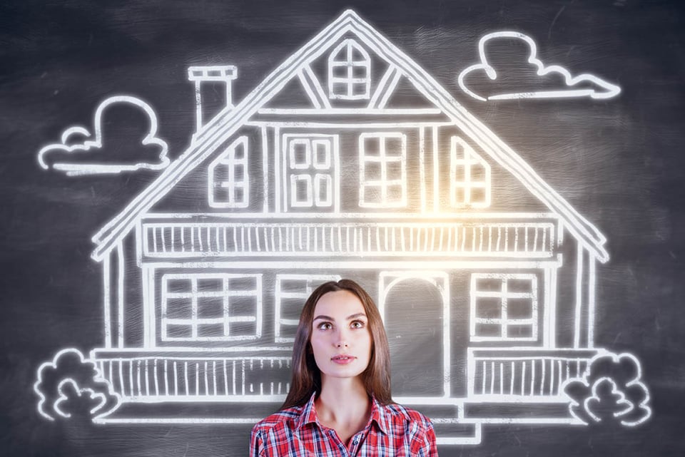 home, insurance, chalkboard, woman, MundoNOW