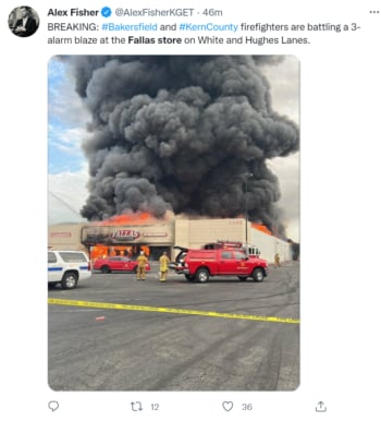 Incendio Fallas Bakersfield Kern