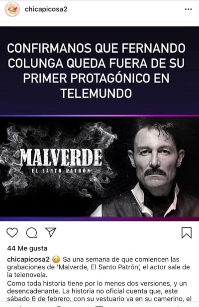 Fernando Colunga resigns Malverde series The Patron Saint 2