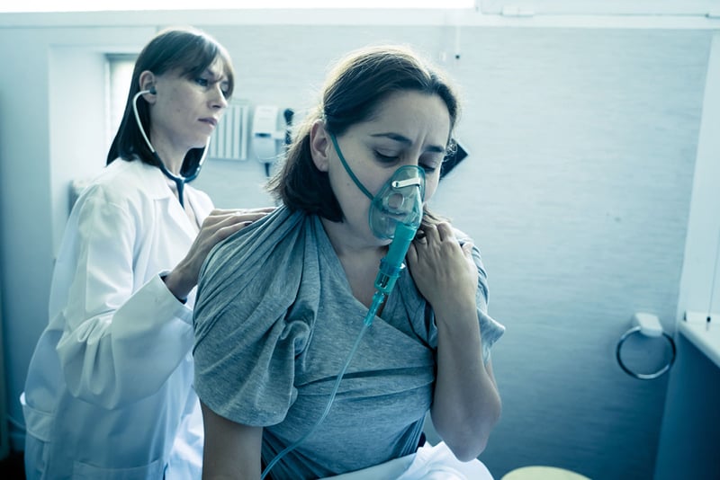 Flu or cold sick in hospital
