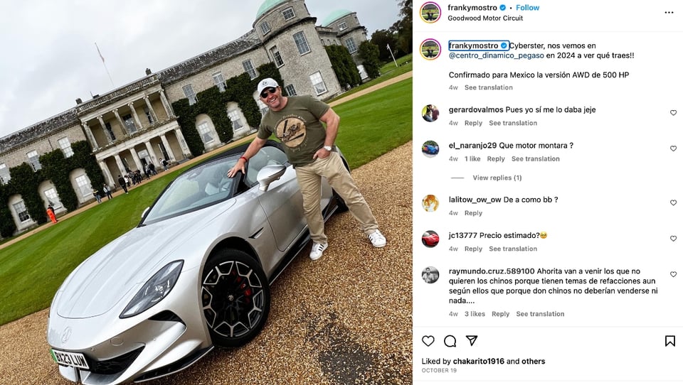 Franky Mostro, car influencer, motor world, MundoNOW, Motor