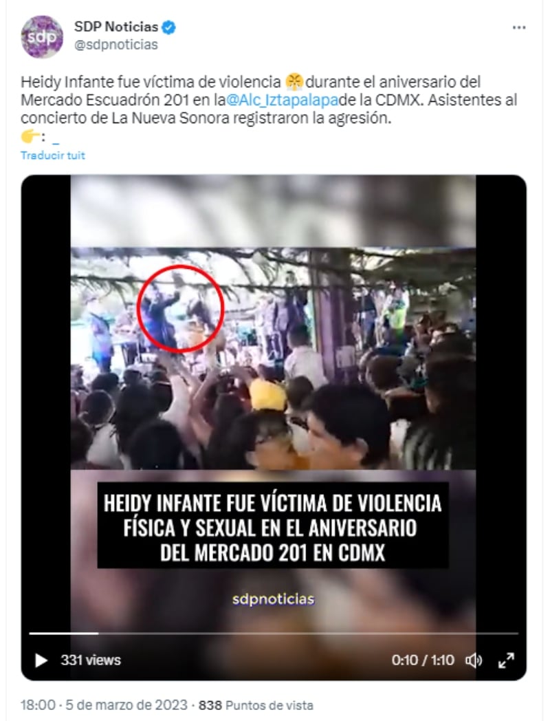 Heidy Infante, granddaughter of Pedro Infante, is attacked on stage