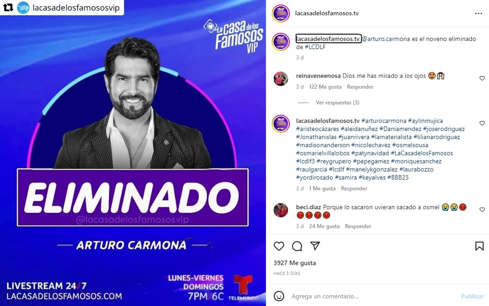 Arturo Carmona House of Celebrities: What do you think was your mistake after your departure?
