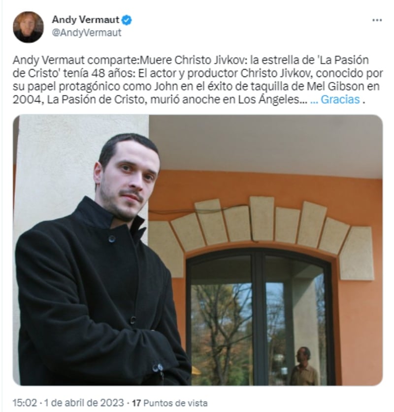Muere el actor Christo Jivkov