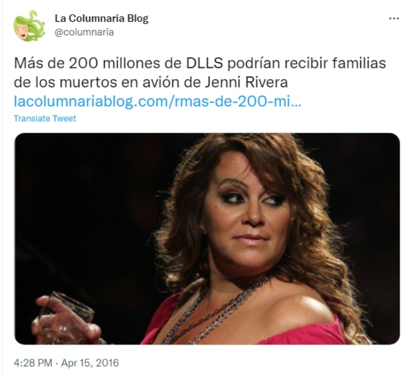 Autopsia Jenni Rivera: “Irreconocible”