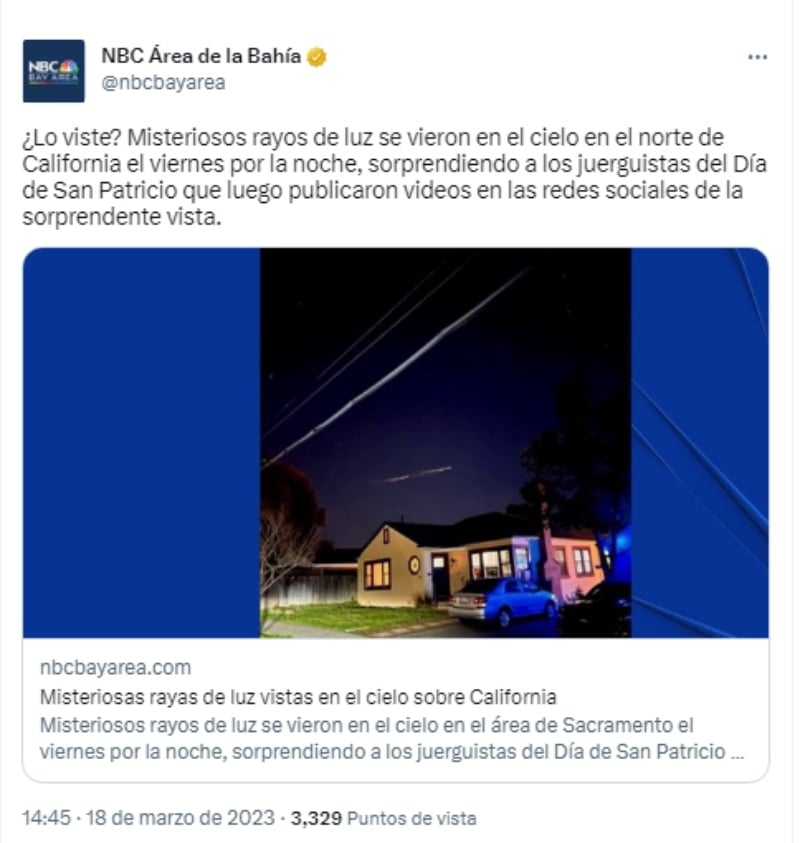 Mysterious lights appear in the California sky