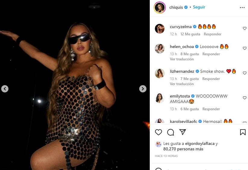 Chiquis Rivera en vestido transparente