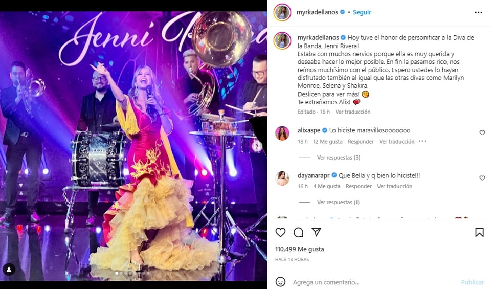 Myrka Dellanos dresses up as Jenni Rivera