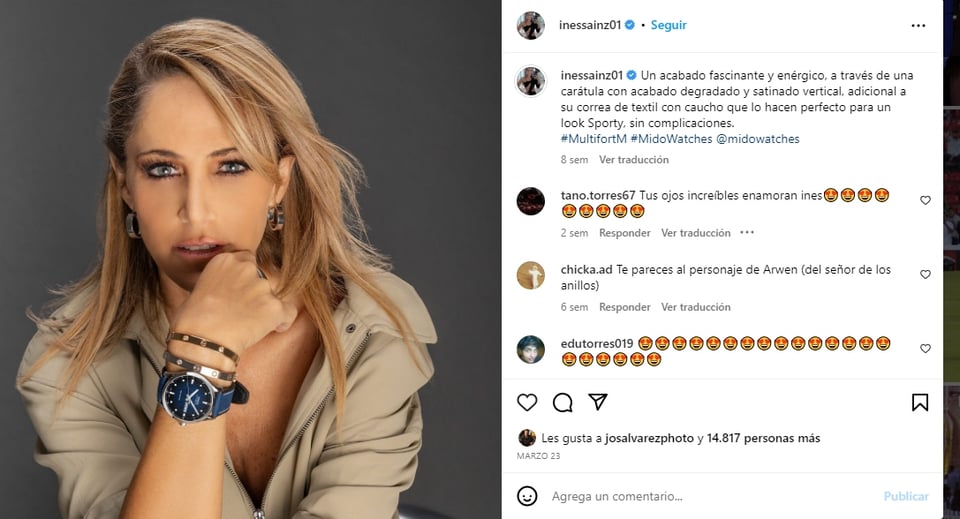 Inés Sainz is in mourning