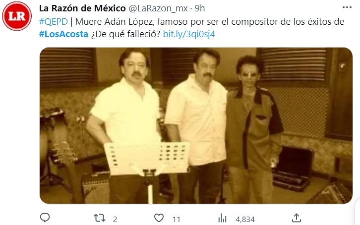 Muere Adán López Dávila