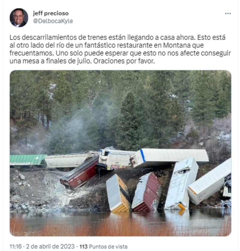 Tren se descarrila Montana: Hay derrame de líquido