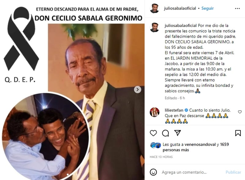 Muere papá Julio Sabala: Da información sobre el funeral
