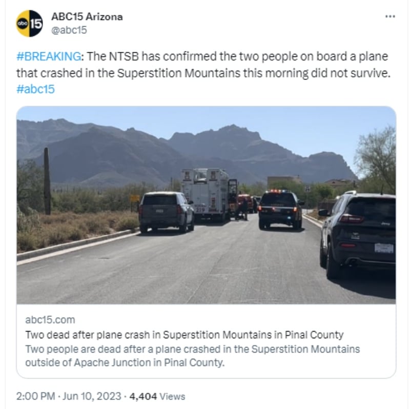 Accidente en EEUU