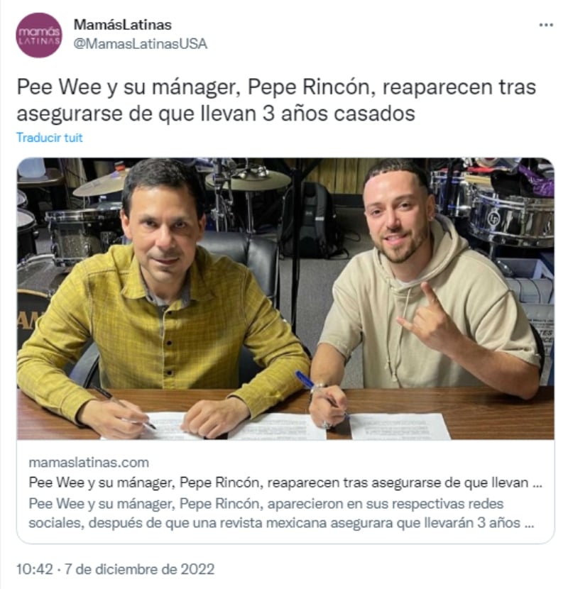 Pepe Rincón Pee Wee: “Fueron muy discretos "